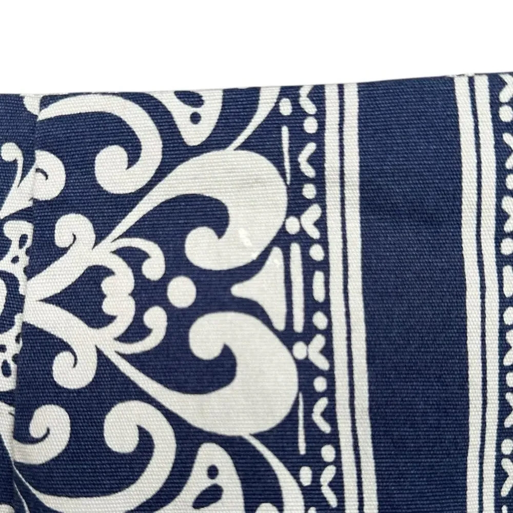 Talbots Women’s Navy Elaborate Medallion Canvas A Line Stretch Zip Skirt Size 10
